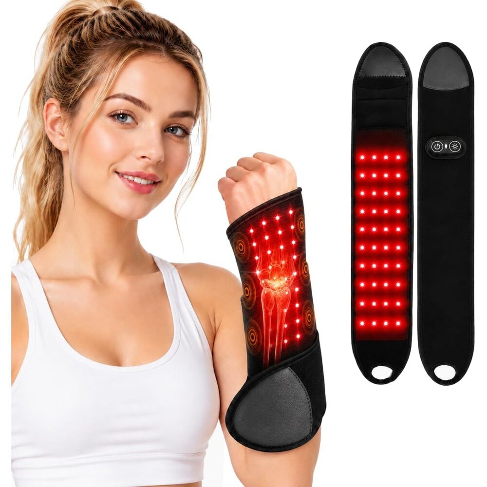 Cordless Red Light LED Beauty Wrap 40 LEDs Rechargeable w/ Vibration Wrist Neck